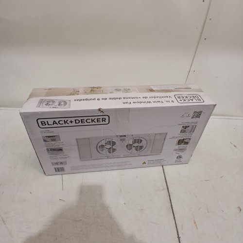 BLACK+DECKER DUAL WINDOW FAN FOR WINDOW SCREEN WITH 2 SPEED SETTINGS, TWIN WINDOW FAN WITH MECHANICAL CONTROLS AND REMOVABLE LEGS, HORIZONTAL COOLING FAN FOR WINDOW - 9" - WHITE (MODEL: BFW9M) image 6