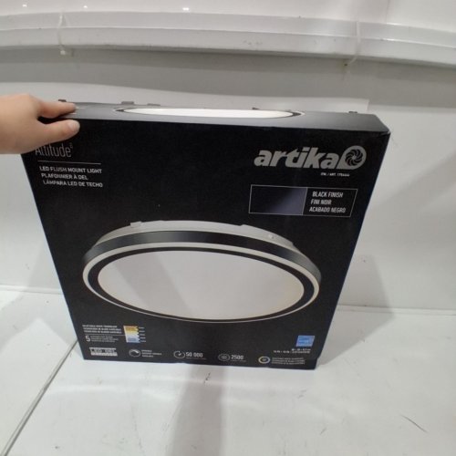 ARTIKA LED FLUSH MOUNT LIGHT - 2500LM - 33W - 15" X 15" X 3.2" - BLACK FINISH (MODEL: FM-AD5C-C1BL) image 2