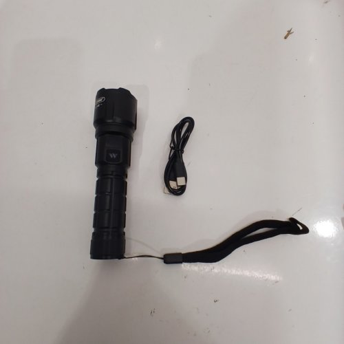 RECHARGEABLE SUPER BRIGHT WATERPROOF ZOOMABLE LED FLASH LIGHT WITH LCD DISPLAY - BLACK (MODEL: SFL046) image 3