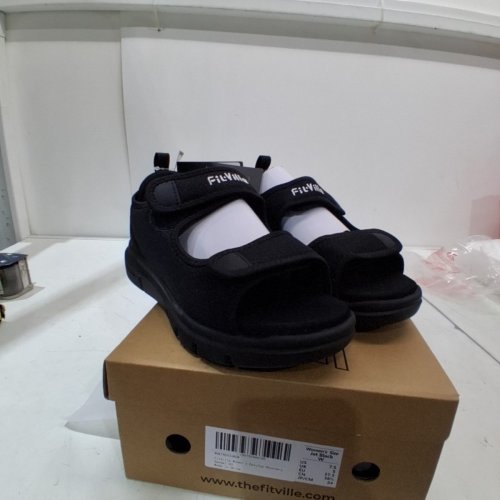 FITVILLE WOMENS EASYTOP RECOVERY SANDAL V3 - SIZE 7.5 WIDE - BLACK image 3