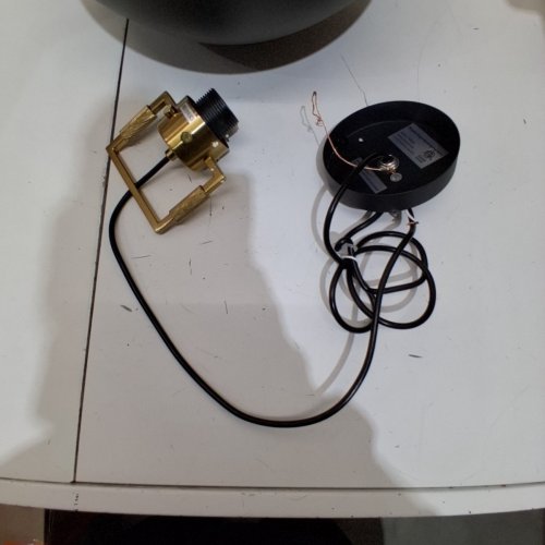 MODERN INDUSTRIAL METAL PENDANT BOWL CEILING LIGHT FIXTURE - 16" - YELLOW AND BLACK image 4