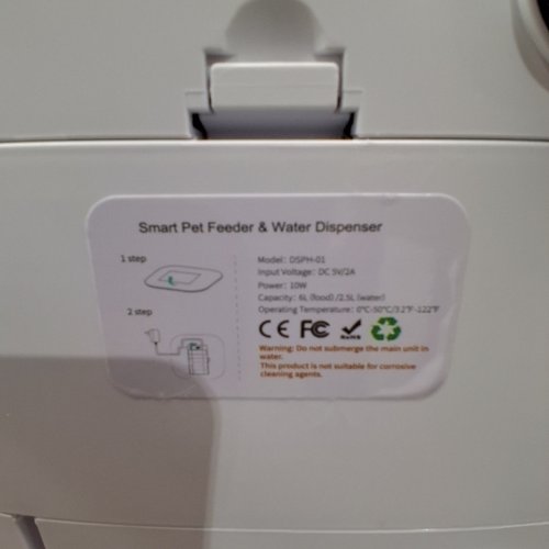 DOEL 2-IN-1 SMART PET FEEDER & WATER DISPENSER - 6L/24 CUPS - WHITE (MODEL: DSPH-01-5G) image 2
