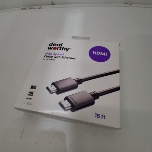 DEALWORTHY HIGH-SPEED HDMI CABLE WITH ETHERNET - 4K @ 60HZ - UP TO 18GBPS - 15FT - BLACK image 3