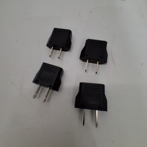4PK EUROPEAN TO US PLUG ADAPTER - BLACK image 2