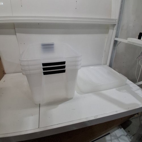 4PK IRIS STACKABLE PLASTIC STORAGE BINS - 72QT - PEARL image 2