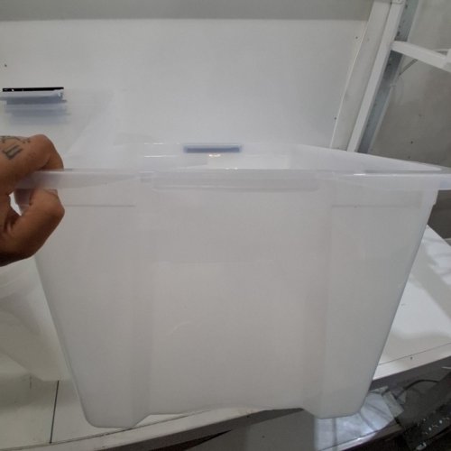 4PK IRIS STACKABLE PLASTIC STORAGE BINS - 72QT - PEARL image 3