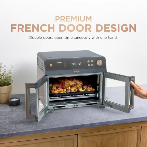 NINJA FRENCH DOOR 10-IN-1 PREMIER AIR FRYER OVEN - SILVER (MODEL: F01XX Z9) image 2