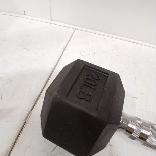 AMAZON BASICS RUBBER ENCASED HEX DUMBELL - 20LB - BLACK image 3