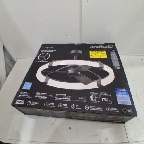 ARTIKA SUNNYVALE LED CEILING FAN, 2300 LUMEN - 28" - BLACK - (MODEL: 1806313 / 28FAN-SUVR-C1BL) image 2
