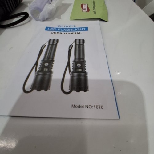 2PK OLIARIL RECHARGEABLE HIGH LUMEN LED FLASHLIGHTS - 990000 LM - BLACK (MODEL: 1670) image 3