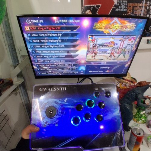 GWALSNTH 32000-IN-1 PLUG AND PLAY 3D PANDORA BOX 2-PLAYER ARCADE GAME CONSOLE - BLUE image 2