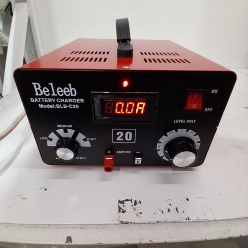 BELEEB ADJUSTABLE BATTERY BOOST CHARGER UNIT WITH LCD DISPLAY CHARGES 12-72V BATTERIES - 110V - RED/BLACK (MODEL: BLB-C20) image 2