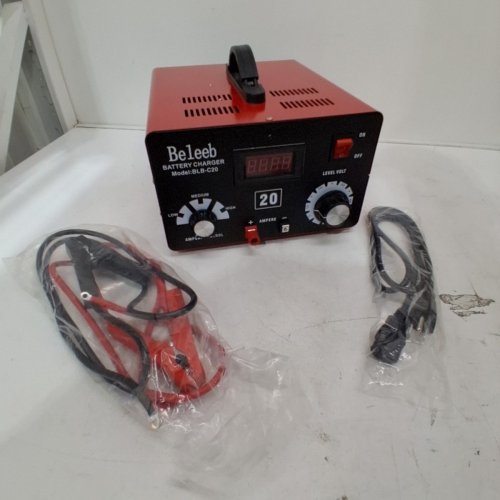 BELEEB ADJUSTABLE BATTERY BOOST CHARGER UNIT WITH LCD DISPLAY CHARGES 12-72V BATTERIES - 110V - RED/BLACK (MODEL: BLB-C20) image 3