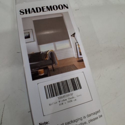 SHADEMOON CORDLESS BLACKOUT PULL DOWN ROLLER SHADES WITH THERMAL INSULATED FABRIC - 32" X 72" - GREY image 2
