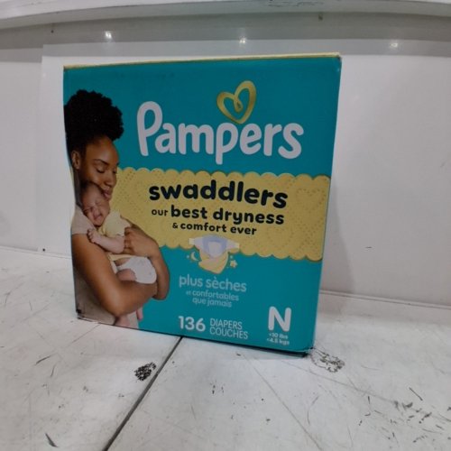 136PK PAMPERS SWADDLERS SKIN SAFE DISPOSABLE DIAPERS - NEWBORN image 2