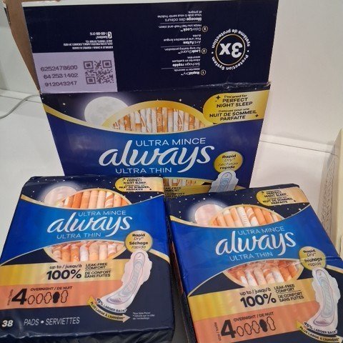 76PK ALWAYS ULTRA THIN OVERNIGHT PADS UNSCENTED WITH WINGS image 2