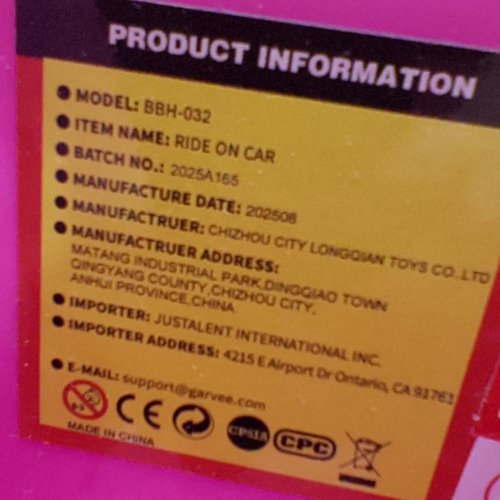 GARVEE KIDS 2 SEATER RIDE-ON CAR - 24 V - PINK (MODEL: BBH-032) image 4