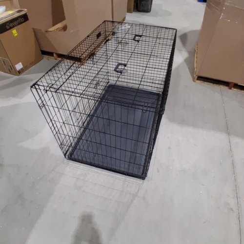 FEANDREA 2-DOOR DOG CAGE/PET CRATE - XXL (48" X 29.3" X 31.7") - BLACK - (MODEL: PPD48H) image 2