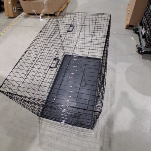 FEANDREA 2-DOOR DOG CAGE/PET CRATE - XXL (48" X 29.3" X 31.7") - BLACK - (MODEL: PPD48H) image 3