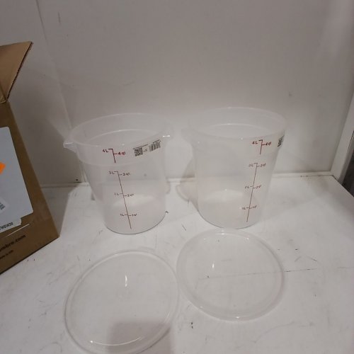 2PK CAMBRO FOOD STORAGE CONTAINER WITH LID - 4QT - CLEAR image 2