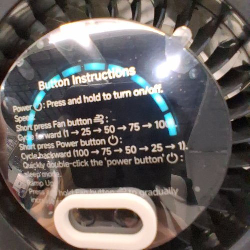 RECHARGEABLE ULTRA-QUIET PORTABLE DESK FAN- 3000 MAH-6.5" -BLACK (MODEL: NS-19) image 2