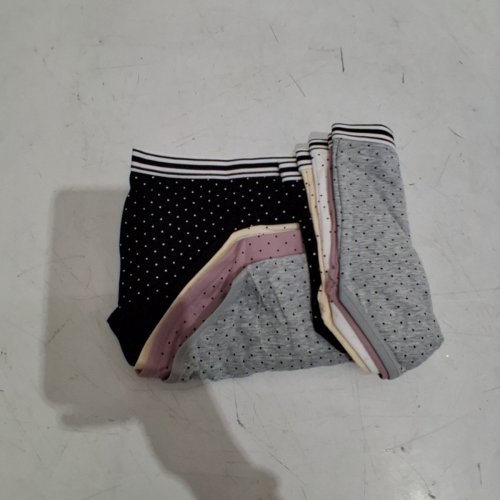5pk POLKA DOT BOYSHORT UNDERWEAR - SMALL - BLACK, GRAY, yellow, white AND PINK image 2