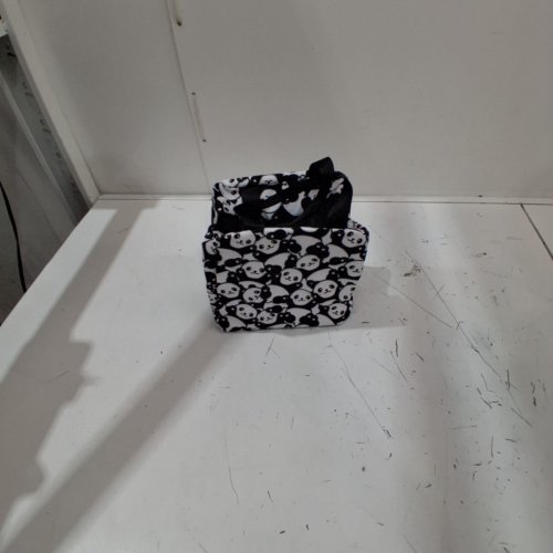 CUTE PANDA PRINT TOTE BAG - 8" X 5" X 8.5" - BLACK/WHITE image 2