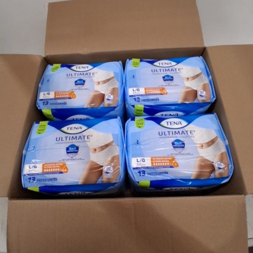 52PK ADULTS UNISEX TENA ULTIMATE 3X EXTRA DRY & ODOR PROTECTION UNDERWEAR - LARGE (45" - 58") (MODEL: 072323 V-01) image 2