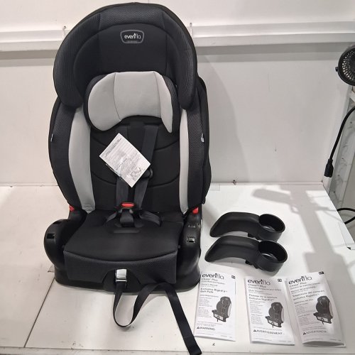 EVENFLO CHASE PLUS 2-IN-1 BOOSTER CAR SEAT FOR KIDS, 5-POINT HARNESS CONVERTS TO HIGH BACK BOOSTER - HURON/BLACK/GREY (MODEL: 30712344C) image 3
