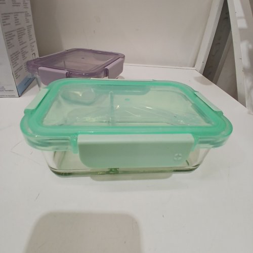 4PC ELLO COLOUR LOCK DIVIDED GLASS MEAL PREP SET - 800ML - MULTICOLOUR (MODEL: 1901809) image 3
