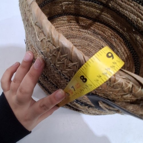 WOVEN BASKET - 10" X 8.5" - TAN/BLACK image 5