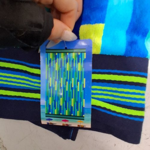 SAFDIE & CO BEACH TOWEL - 40" X 70" - BLUE/GREEN (MODEL: 9917618) image 4