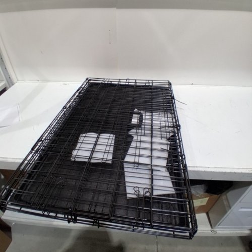 YAHEETECH COLLAPSIBLE METAL DOUBLE DOOR DOG CRATE WITH DIVIDER AND REMOVABLE TRAY - 36" X 22.5" X 25" - BLACK (MODEL: 593334) image 2