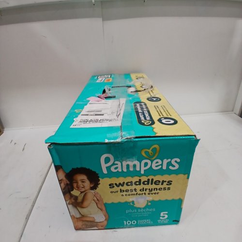 100PK PAMPERS SWADDLERS 100% LEAKPROOF DISPOSABLE BABY DIAPERS - SIZE 5 image 3