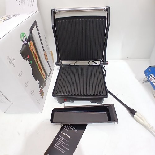 CHEFMAN 3-IN-1 GRILL & PANINI PRESS - STAINLESS STEEL (MODEL: RJ02-180-4) image 2