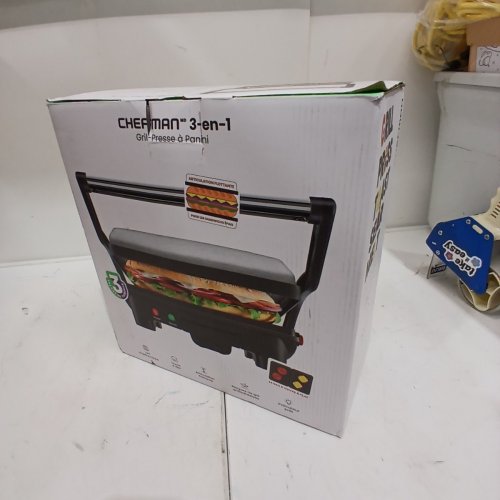 CHEFMAN 3-IN-1 GRILL & PANINI PRESS - STAINLESS STEEL (MODEL: RJ02-180-4) image 4