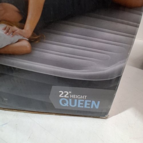 INTEX DURA-BEAM DELUXE COMFORT-PLUSH HIGH-RISE AIR MATTRESS - QUEEN SIZE 22" - GREY image 6