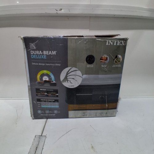 INTEX DURA-BEAM DELUXE COMFORT-PLUSH HIGH-RISE AIR MATTRESS - QUEEN SIZE 22" - GREY image 7