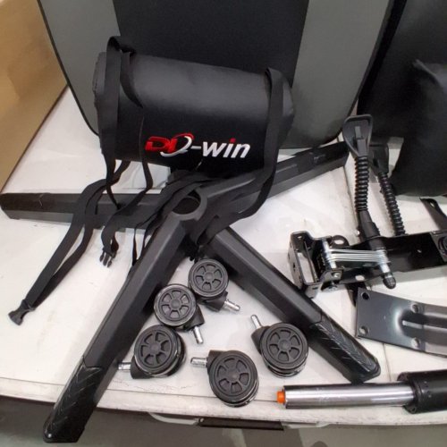 DL-WIN GAMING CHAIR WITH FOOTREST\ MASSAGE LUMBER SUPPORT AND HIGH BACK - 360 SWIVEL - GREY\BLACK (MODEL: BL520) image 4