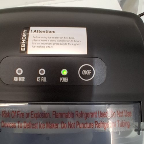 EUHOMY COUNTERTOP ICE MAKER MACHINE WITH HANDLE & BASKET - MAKES 26LB/DAY - BLACK (MODEL: IM001-BBL-CAEH) image 2