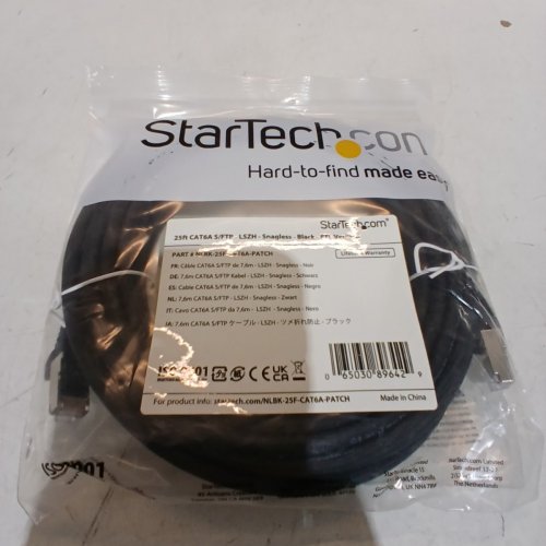 STARTECH CAT6A S/FTP ETHERNET PATCH CABLE - 25FT - BLACK (MODEL: NLBK-25F-CAT6A-PATCH) image 2