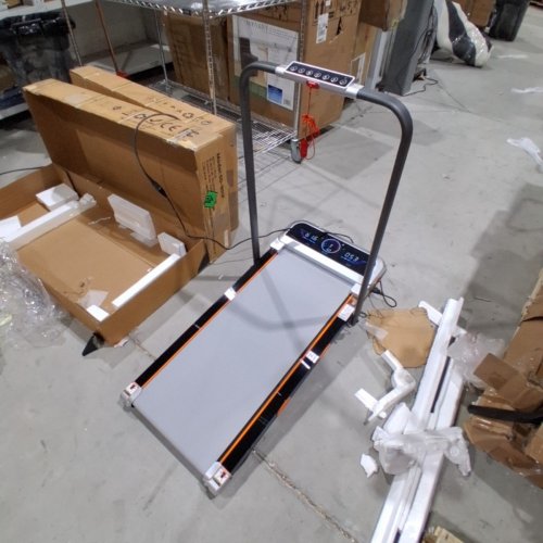 TRISOMY WALKING PAD TREADMILL WITH MANUAL INCLINE AND BLUETOOTH SPEAKER - 3.5HP, 6MPH MAX - SILVERY GRAY - (MODEL: SD-801) image 3