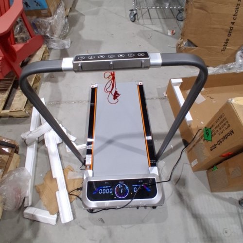 TRISOMY WALKING PAD TREADMILL WITH MANUAL INCLINE AND BLUETOOTH SPEAKER - 3.5HP, 6MPH MAX - SILVERY GRAY - (MODEL: SD-801) image 8