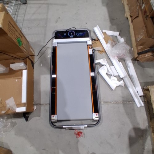 TRISOMY WALKING PAD TREADMILL WITH MANUAL INCLINE AND BLUETOOTH SPEAKER - 3.5HP, 6MPH MAX - SILVERY GRAY - (MODEL: SD-801) image 9