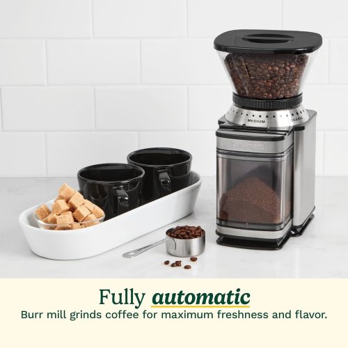CUISINART SUPREME AUTOMATIC BURR COFFEE MILL GRINDER WITH 18 POSITION SELECTOR - 12" X 7" X 6" - SILVER (MODEL: DBM-8C) image 3