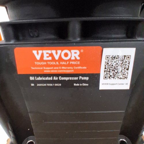 VEVOR OIL LUBRICATED AIR COMPRESSOR PUMP HEAD - 3HP - 5.8CFM @ 90 PSI - MAX 116 PSI - BLACK/ORANGE image 2