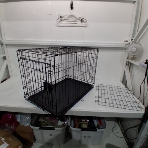 TOPPAW SINGLE DOOR METAL FOLDABLE DOG CRATE - 30" X 19" X 21.5" - BLACK image 2
