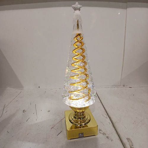 2PK SPIRAL CHRISTMAS TREES WITH LED LIGHTS - 14" - CLEAR, GOLD (MODEL: 1851563) image 2