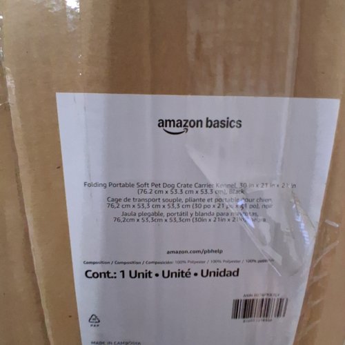 AMAZON BASICS PREMIUM FOLDING PORTABLE SOFT PET DOG CRATE CARRIER KENNEL WITH REMOVABLE BED INSERT - 30" X 19" X 21" - BLACK image 2
