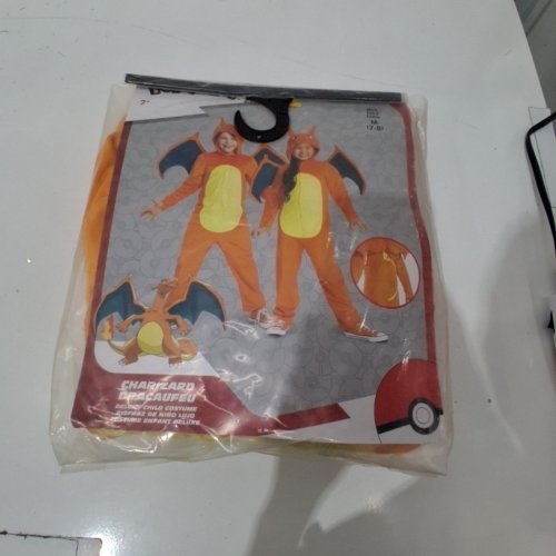 2PC UNISEX ADULT DISGUISE POKEMON CHARIZARD COSTUME WITH HOOD AND WINGS - MEDIUM - ORANGE image 2